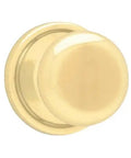 Juno Dummy Door Knob No Turning Interior Single Sided Push Pull Handle For Closets And French Double Doors Pantry Polished Brass Easy DIY Install Including All Hardware polished brass dummy knob front view
