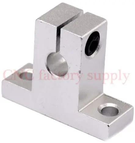 10 Pcs SK16 16mm Linear Bearing Rail Shaft Supports for XYZ Table CNC Router SH16A Linear Motion Guides, Rock Solid High Precision Rails with Smooth Glide for DIY Machining and Pro Builds silver SK16 16mm linear bearing rail shaft support with mounting holes