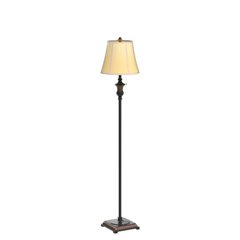 Sophia LED Floor Lamp Tall Mid Century Modern Style With Bell Shape Fabric Shade Bronze Finish For Bedroom And Living Room Decor Ideal Standing Light For Cozy Home Vibe