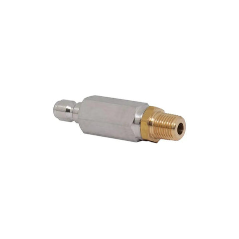 Heavy Duty Pressure Washer Nozzle Filter Quick Connect Quarter Inch QC To Quarter Inch MNPT 5000 PSI Stainless Steel Brass