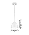 Dark Antique Farmhouse Pendant Light with Single Hanging Shade featuring a white pendant shade, dimensions 24cm height and 17cm width.