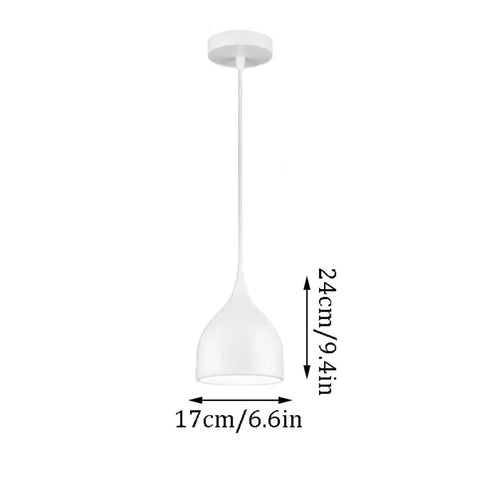Dark Antique Farmhouse Pendant Light with Single Hanging Shade featuring a white pendant shade, dimensions 24cm height and 17cm width.