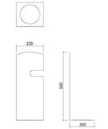 Heavy Duty Steel Fire Extinguisher Box In Sleek Silver Stationary Wall Safe With Baked Enamel Coating dimensions drawing 220x200mm width depth, 560mm height