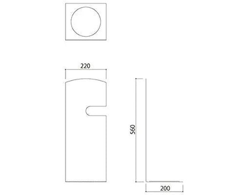 Heavy Duty Steel Fire Extinguisher Box In Sleek Silver Stationary Wall Safe With Baked Enamel Coating dimensions drawing 220x200mm width depth, 560mm height