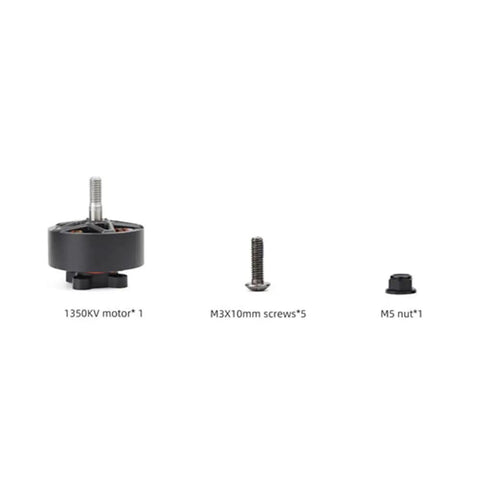 Beefy 1350KV 6S Brushless FPV Racing Drone Motor with screws and nut, ideal for high load freestyle, 21-25V, 1297W max output.