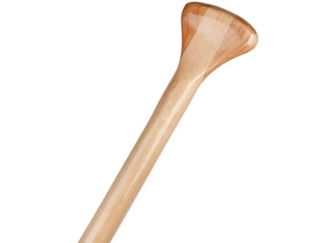 Pro Paddle Clear Beaver Tail Blade 5 Foot Kayak Paddle For River And Ocean Adventures top view of handle detail