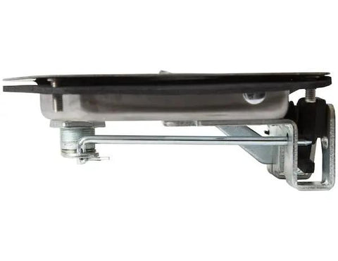 Heavy Duty Stainless Steel Rotary Paddle Latch With Hidden Stud Mount And Shut And Go Lock For Truck Toolbox Handles side view showing mechanism
