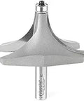 Heavy Duty Pro Grade Carbide Tipped Corner Round Bit One And A Half Inch Radius Three And A Half Inch Diameter Router Bit With A Half Inch Shank And Three And Five Eighths Inch Overall Length For Easy Edge Rounding And Custom Profiles on white background