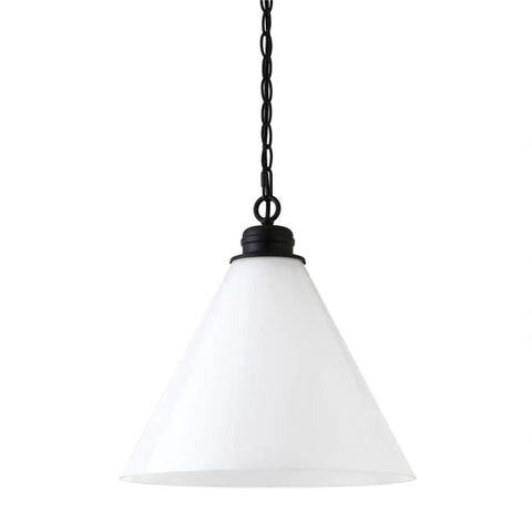 Wide 15.88 Inch Pendant Light With Glass Shade In Blackened Bronze And White Milk Finish Modern Entryway And Kitchen Fixture
