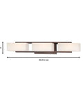 Facet 25.25 Inch 3 Light Bathroom Vanity Fixture In Tuscana Finish With White Opal Glass Damp Rated Steel Construction G9 Bulbs Included