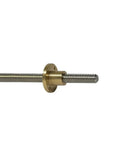 Bulletproof 304 Stainless Steel T10 Lead Screw With Heavy Duty Brass Nut 900mm Long 16mm Pitch side view of lead screw assembly