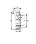 Technical diagram of 31307A Tapered Roller Bearing 35x80x21mm for machinery and industrial gear, heavy duty, built to last.
