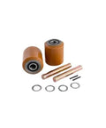 Load Wheel Kit For E30 Pallet Jack, Heavy Duty Replacement Wheels With High Quality Components, Orange Finish, and hardware