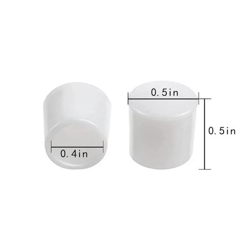 16 Pieces Premium Rubber Door Stop Tips Replacement Bumpers For Wall And Floor Protection Universal Size White Door Stopper End Caps For Hinge Pins Easy DIY Installation And Long Lasting Rubber dimensions view