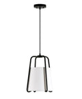 11 Inch Wide Pendant Light With Blackened Bronze Outer Frame And White Fabric Shade, Dope Modern Kitchen Island Lighting