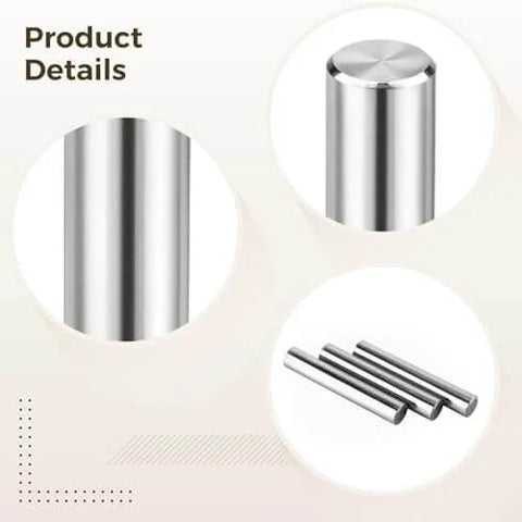 72 Pack 3 Mm Hardened Bearing Steel Alignment Pins, Precision Ground Cylindrical Dowel Pins For Engineering And Machinery, shown in detail