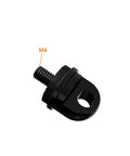 Straight Up M4 Hand Screw Made From Genuine Stainless Steel Boasts Slick Quick Release System Tailored For DJI RC Drone Screen Plus Remote Control Shoulder Strap Or Lanyard 2 Piece Black Kit close-up of M4 quick release screw showing threaded end and release mechanism.