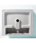 Top view of Modern White Rectangular Vessel Sink For Bathroom Counter Crisp Ceramic Basin Sleek Finish Easy Install.