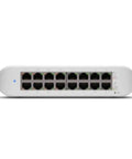 Front view of 16 Port PoE Switch With 8 PoE Plus Ports, 16 Gigabit Ethernet, Fully Managed Layer 2, Wall Mount Network Switch For Small Biz And Home Labs.