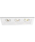 Triple LED Recessed Downlights With New Construction Housing And Trim 3000K Warm White 45 Degree Narrow Beam view from above