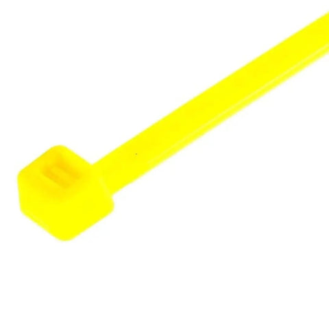14 Inch UV Resistant Nylon Zip Ties 1000 Bulk Pack, 50Lb Strength, Self Locking Cable Tie Wraps in Yellow, close-up view