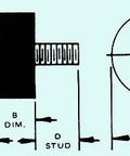 Diagram showing dimensions for Round Double Male Vibration Mounts With 1/8-32 Threaded Black Rubber Isolation Mounts with measurements.