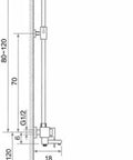 Diagram of Golden White Wall Mounted Shower System With Rainfall Head And Massage Jets Solid Brass Swivel Spout with dimensions.