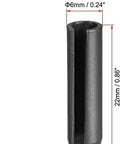 Close-up of one Slotted Spring Pin from the Slotted Spring Pin Assortment Kit 6mm By 22mm Plain Finish 65Mn Roll Pins For DIY Small Machine Projects