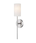 Olivia 1 Light Wall Sconce In Polished Nickel, Tall About 19 Inches, Slim Profile Lighting For Hallway Or Living Room, Modern Minimalist Design, Bulb Not Included, Easy Mount, Clean Industrial Glow