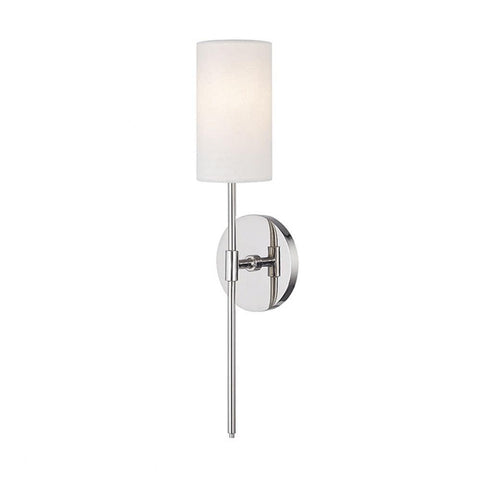 Olivia 1 Light Wall Sconce In Polished Nickel, Tall About 19 Inches, Slim Profile Lighting For Hallway Or Living Room, Modern Minimalist Design, Bulb Not Included, Easy Mount, Clean Industrial Glow