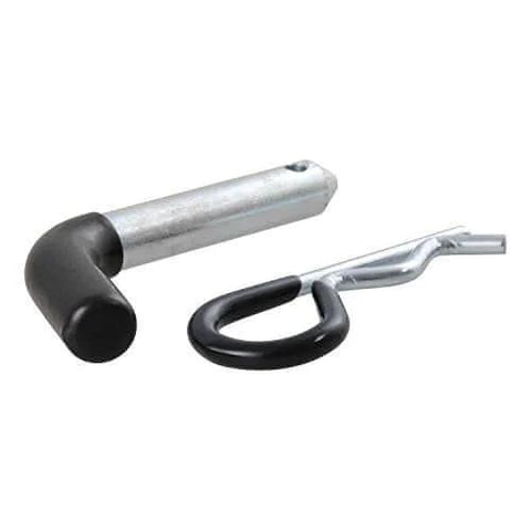 Trailer Hitch Pin And Clip With Vinyl Coated Grip Half Inch Diameter Fits One And One Quarter Inch Receiver Zinc Clear Finish