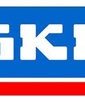 SKF logo on a blue and red background.