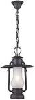 Industrial 1 Light Pendant In Matte Black With Frosted Glass Shade Old-School Hurricane Lantern Vibe Rustic Nautical Ceiling Light