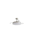 Smooth Operator 42 Inch Retractable Ceiling Fan With Super Quiet Dc Motor and Heavy Duty Build in Silver finish for modern bedrooms.