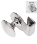 Round Glass Door Pull Handle 29mm Diameter for 5-8mm Glass Thickness Stainless Steel Clamp Clips close-up view.