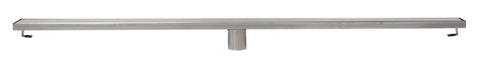 Top Shelf Heavy Duty 47 Inch Polished Stainless Steel Linear Shower Drain With Removable Basket Strainer, front view
