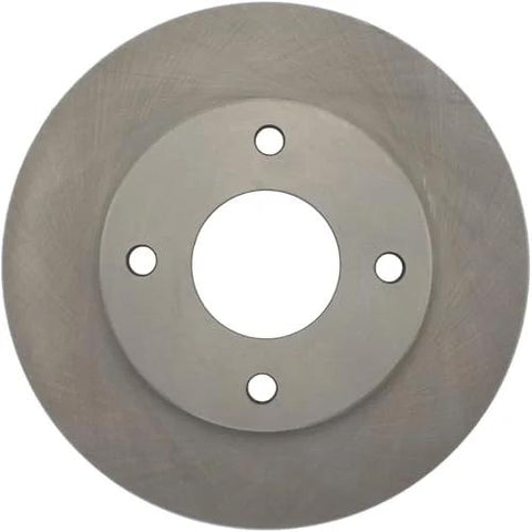 Front view of Centric C-Tek automotive replacement brake rotor, round metal disc with central hub and four bolt holes.