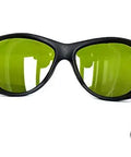 Top Shelf Heavy Duty Laser Safety Glasses With Wide Spectrum Filtering For UV And Infrared Light beefy wraparound design view from front