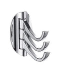 Rock Solid Wall Mounted Coat Rack Heavy Duty Zinc Alloy Bathroom Entryway Hook with three sleek hooks for coats and towels.