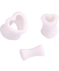 White acrylic heart shape ear tunnel plugs from Two Pairs Heart Shape Acrylic Ear Tunnel Plugs Gauges Black And White Double Flared Stretcher Tunnels Earrings For Lobe Piercing Body Jewelry Gift Set Cute Love For Girlfriend BFF Birthday