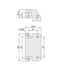 Technical drawing of Folding Zinc Alloy Hinge HFK41 50 With Prominent Torque Boss Grade Heavy Duty Furniture Door Hinge dimensions.