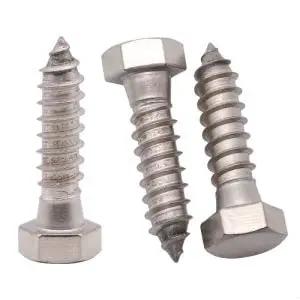 Heavy Duty 10 Pack Stainless Steel Hex Lag Screws 3/8 x 1-1/2 Full Thread For Decks Gazebos And Wood Connections 304