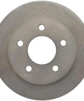 Front view of Centric 121.61042 C-Tek rear brake rotor, metallic gray with five lug holes