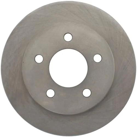 Front view of Centric 121.61042 C-Tek rear brake rotor, metallic gray with five lug holes