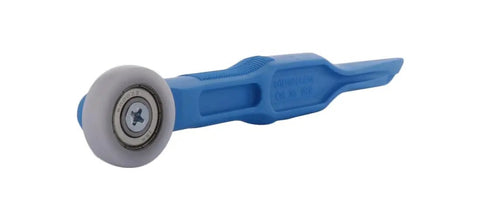 11 Inch Blue Handle Vinyl Roller Tool With Knurl Diamond Grip And Ball Bearing Wheel For Glazing Vinyls And Gaskets In Windows One Handed Operation For Easy Use