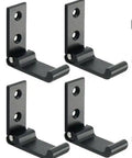 Built Different Matte Black Wall Mount Towel And Coat Hooks, Heavy Duty Aluminum Alloy Hat Racks, four piece set view.