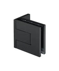 Palermo Matte Black Adjustable Wall Mount Offset Back Plate Hinge for Glass Doors Fits Three Eighths Inch And One Half Inch Glass.