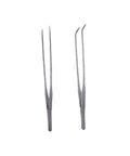 Stainless Steel Aquarium Plant Tweezers Set 2 Pack With Straight And Curved Tips For Easy Fish Tank Planting Durable Rust Resistant Tools For Aquascaping And Aquarium Maintenance, 2 stainless steel tweezers