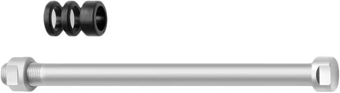 Indoors Ready E Thru Trainer Axle T1707 For 142x12 Rear Wheel M12x1, 162.5mm Length, with spacers, aluminum, top view