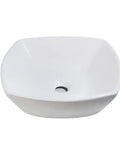 Ceramic vessel sink in square shape, ideal for bathroom or hotel countertop use, part of Bathroom Sink Bathroom Vessel Sink.